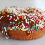 Chocolate Frosted Rainbow Sprinkle Chocolate Frosted Rainbow Sprinkle Cake Donut